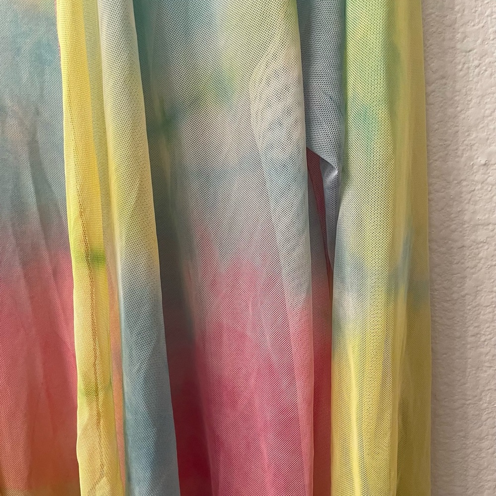 Colorful Tie-Dye Open Cardigan Mesh - Picture 2 of 4